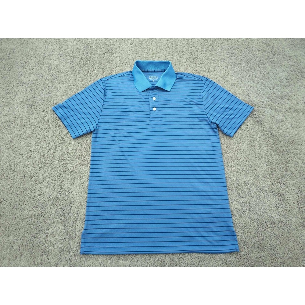 Brooks Brothers Polo Shirt‎ Mens Small Blue Striped Short Sleeve Preppy Casual